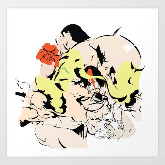 Flowers go to the trashbin Art Print
