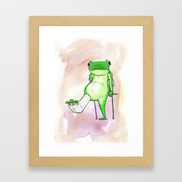 Get well soon Froggy Framed Art Print