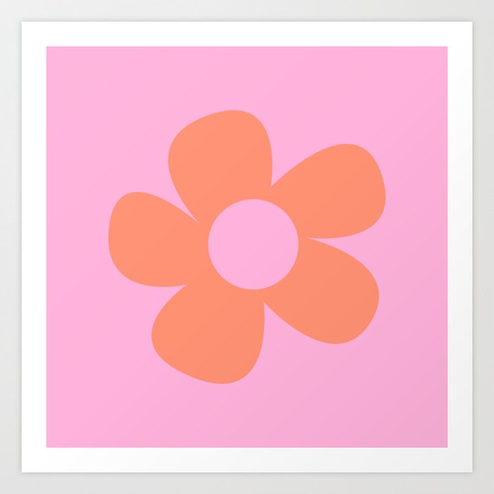 Printed Hot Pink Daisy Flower Sticker