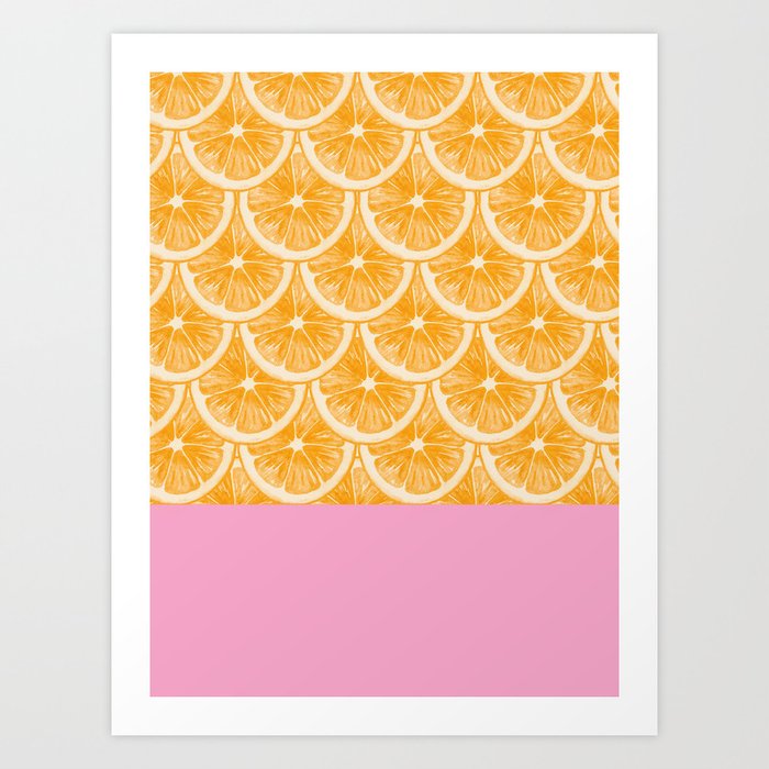 Zesty splice - orange Art Print