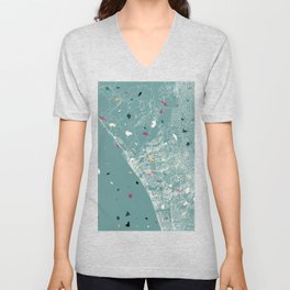 USA, Oceanside City Map V Neck T Shirt