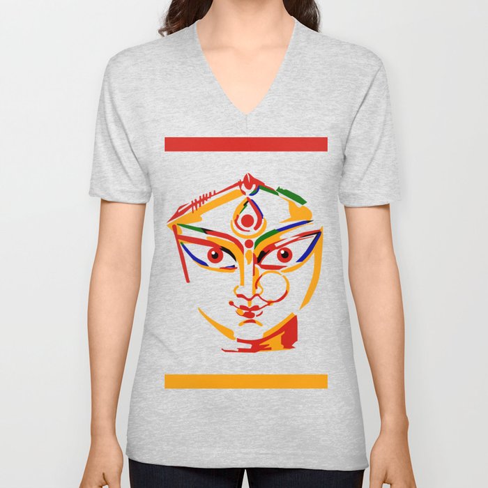 Durga Hindu goddess V Neck T Shirt