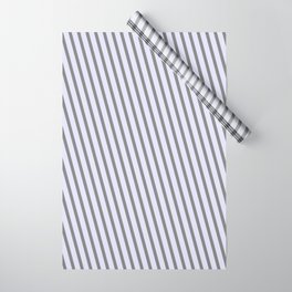 [ Thumbnail: Gray & Lavender Colored Stripes/Lines Pattern Wrapping Paper ]