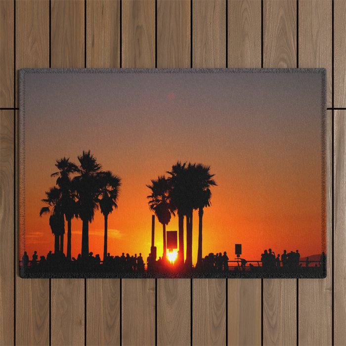 Venice Beach Sunset Outdoor Rug
