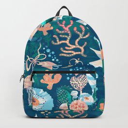 Magical Ocean Garden Backpack | Pattern, Engagement, Ocean, Painting, Digital, Repeatpattern, Water, Love, Illustration, Underthesea 