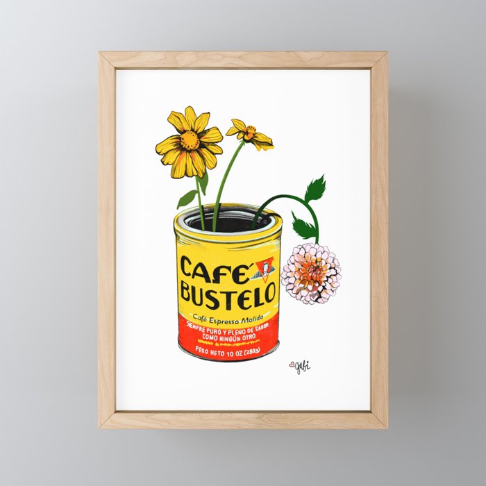 Coffee and Flowers for Breakfast Framed Mini Art Print