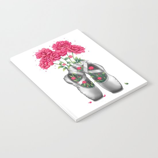 Pointe with pink peonies Notebook