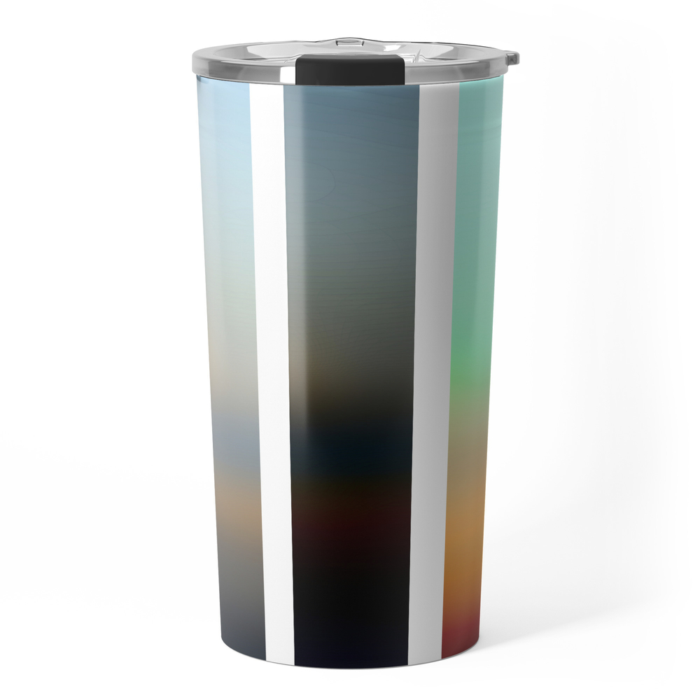 Artistic Vertical Strips in Beautiful Mix of Colors Travel Mug by beharistudio