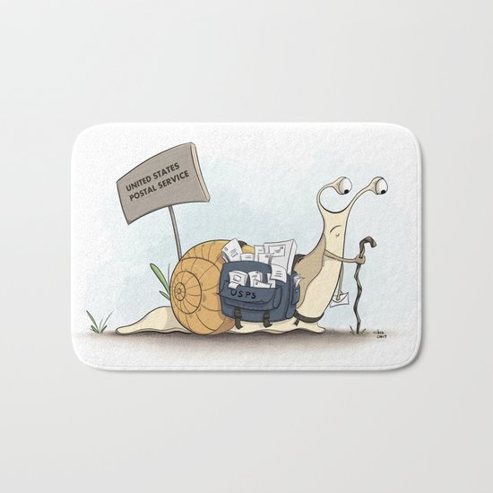Snail Mail by dana alfonso Bath Mat