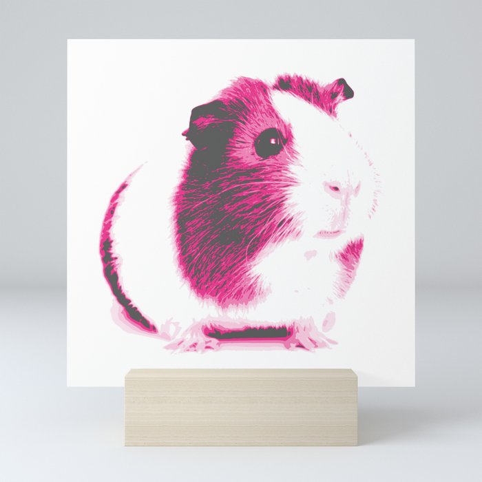 Pink guinea pig Mini Art Print