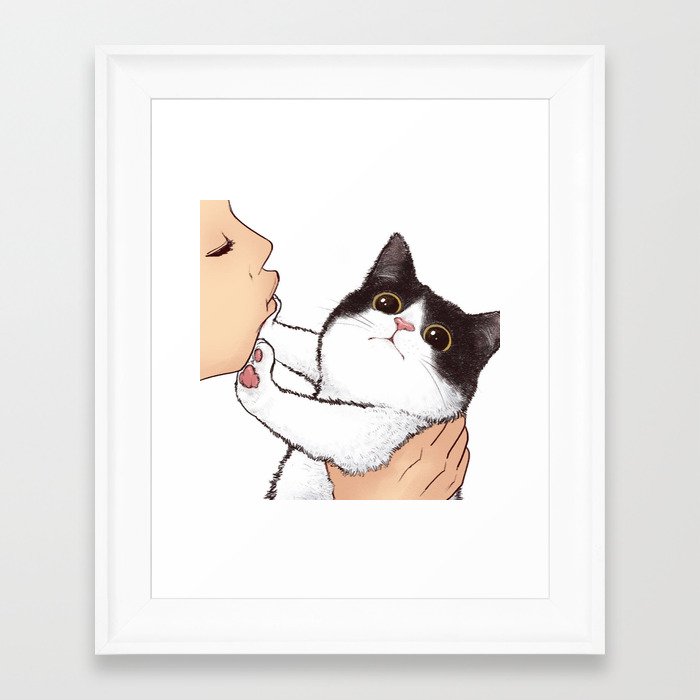 Don't kiss! Framed Art Print