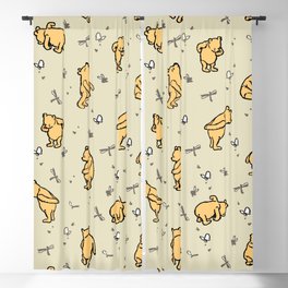 Neutral Classic Pooh Pattern Blackout Curtain