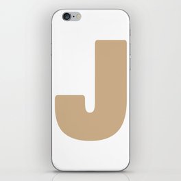 J (Tan & White Letter) iPhone Skin