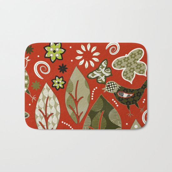 birds in summer Bath Mat