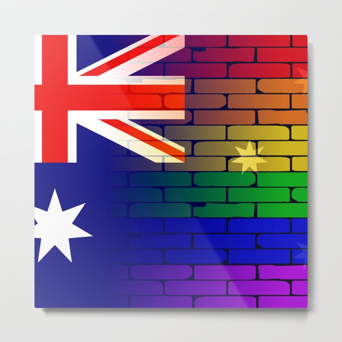 Gay Rainbow Wall Australian Flag Metal Print