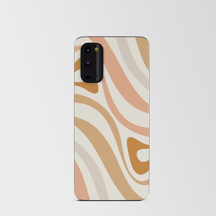New Groove Retro Swirls Abstract Pattern in Pale Boho Blush Apricot Sand Android Card Case