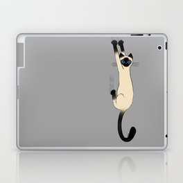 Siamese Cat Hanging On Laptop Skin