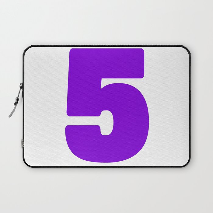 5 (Violet & White Number) Laptop Sleeve