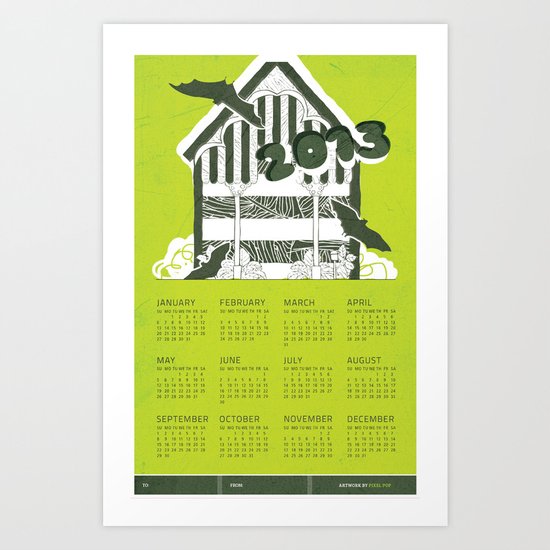 Bat House 2013 Calendar Art Print
