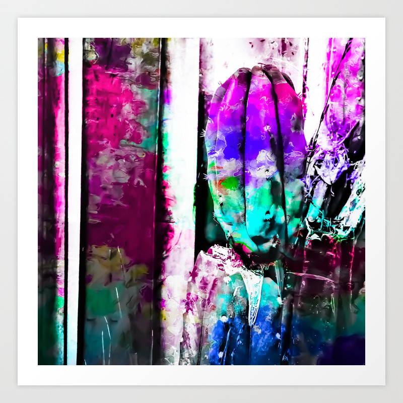 Cactus With Wood Background In Painting Texture Abstract In Pink