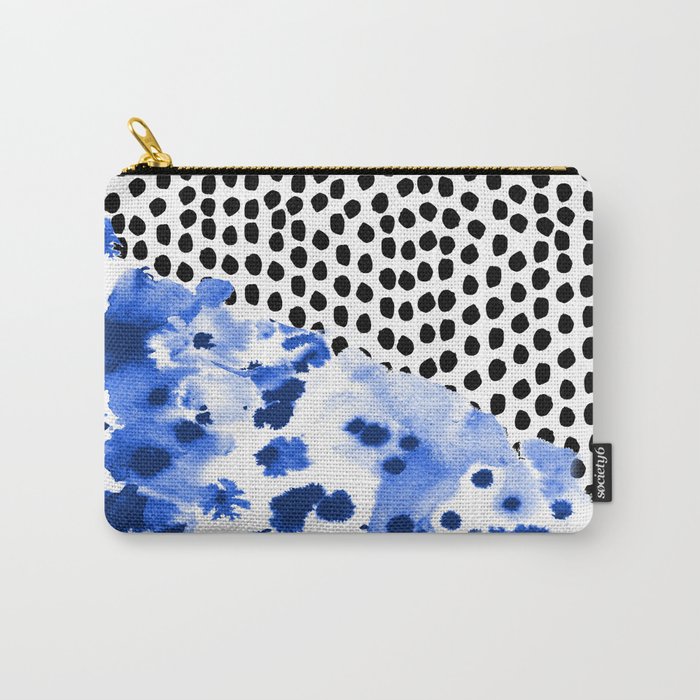Monroe - India ink, indigo, dots, spots, print pattern, surface design Carry-All Pouch