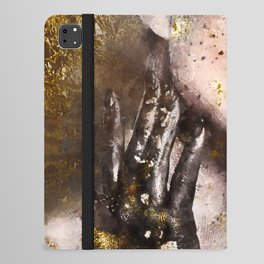 Beautiful Abstract Black and Gold Woman Portrait iPad Folio Case