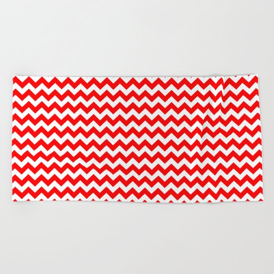 Chevron (Red/White) Beach Towel