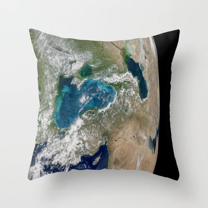 Turquoise eddies in the Black Sea - planet earth Throw Pillow