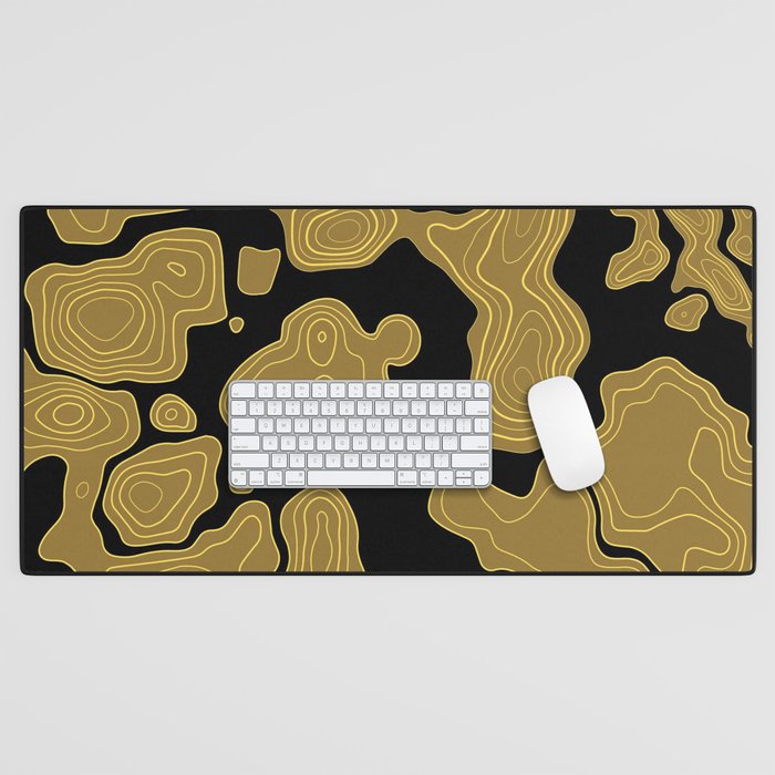 golden map pattern Desk Mat