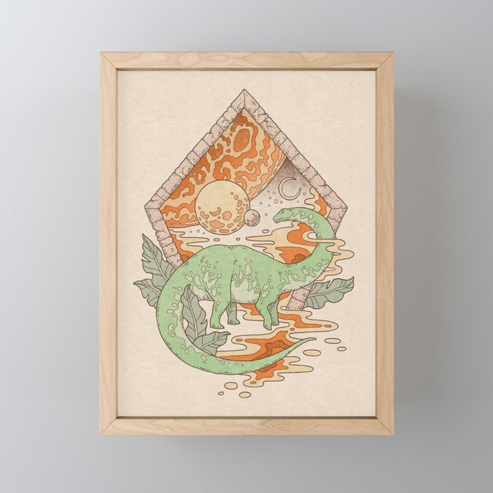 Aeon Archway: Apatosaurus | Dinosaur Science Fiction Art Framed Mini Art Print