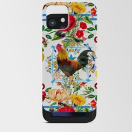 Rooster,farm,birds ,citrus,lemons,folklore pattern  iPhone Card Case