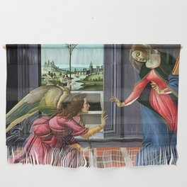 1498 Archangel Gabriel visits Mary to announce birth of Jesus Italian Renaissance Tempera on panel painting by Botticelli Wall Hanging