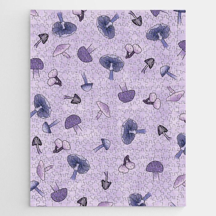 Joyful Purple Mushrooms Jigsaw Puzzle