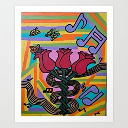 Roses and Music Art Print