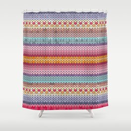 Multi color Knitting Pattern Shower Curtain