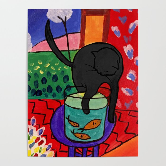 Black Cat with Red Fish- Henri Matisse Poster by Historia Fine Art ...