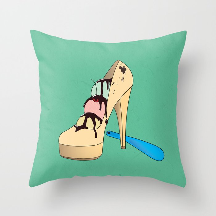 Ice Creamy Shoes Throw Pillow