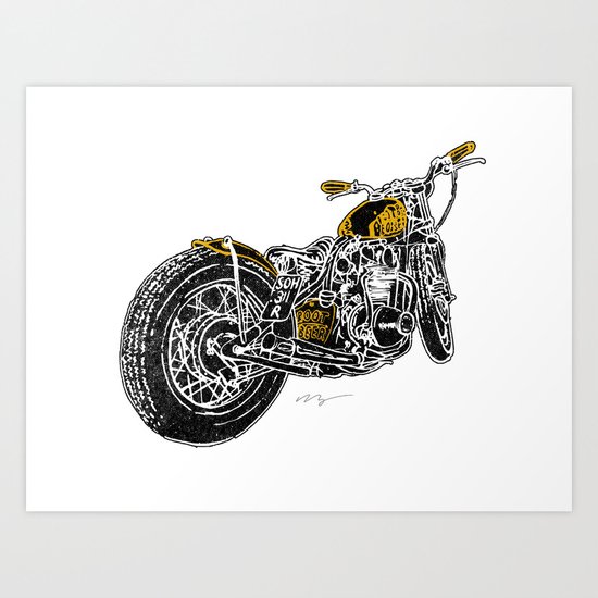 "Rootbeer Bobber" Custom Motorcycle Art Print
