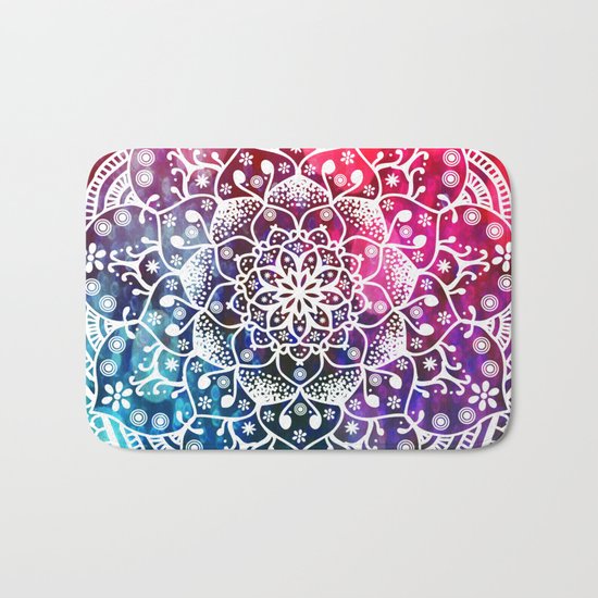 Namaste Red Purple Blue Mandala Bath Mat