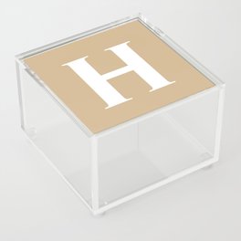H MONOGRAM (WHITE & TAN) Acrylic Box