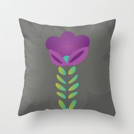 Purple Flower Throw Pillow