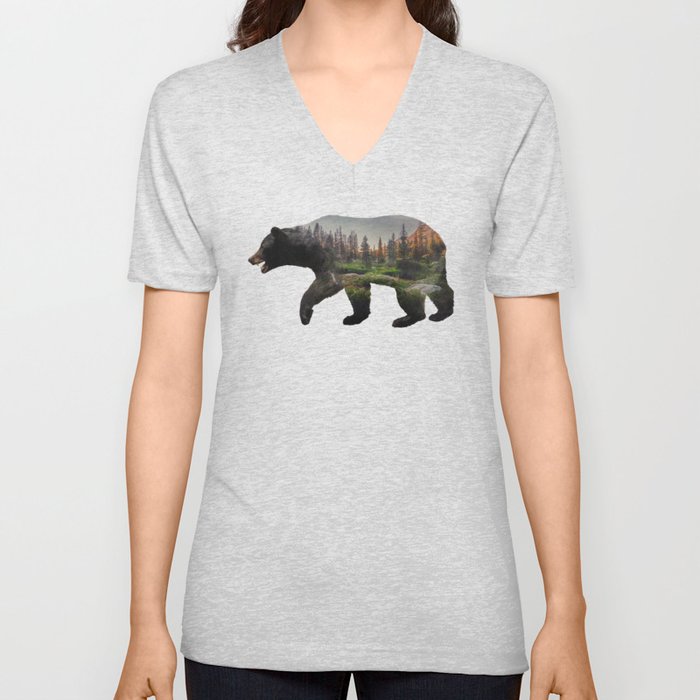 The North American Black Bear V Neck T Shirt
