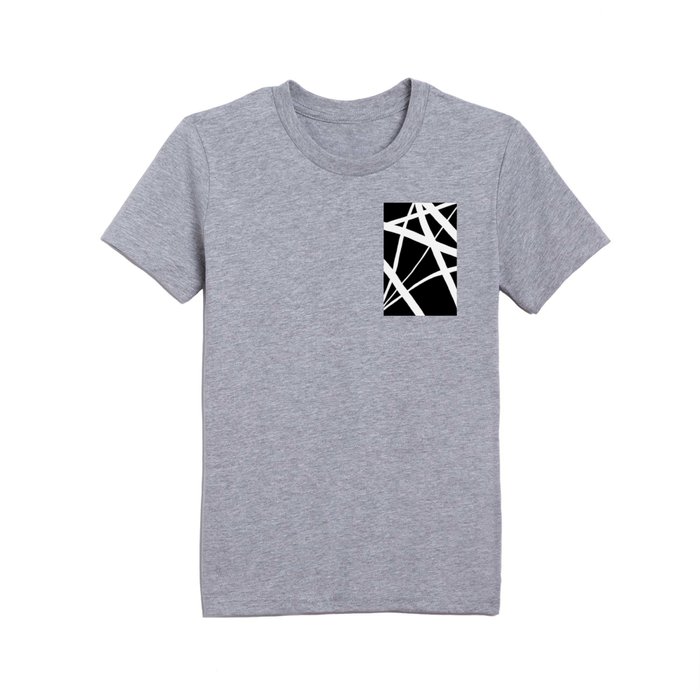 Black by and - T Line Abstract Geometric Abstract White Society6 White Kids | Shirt Black