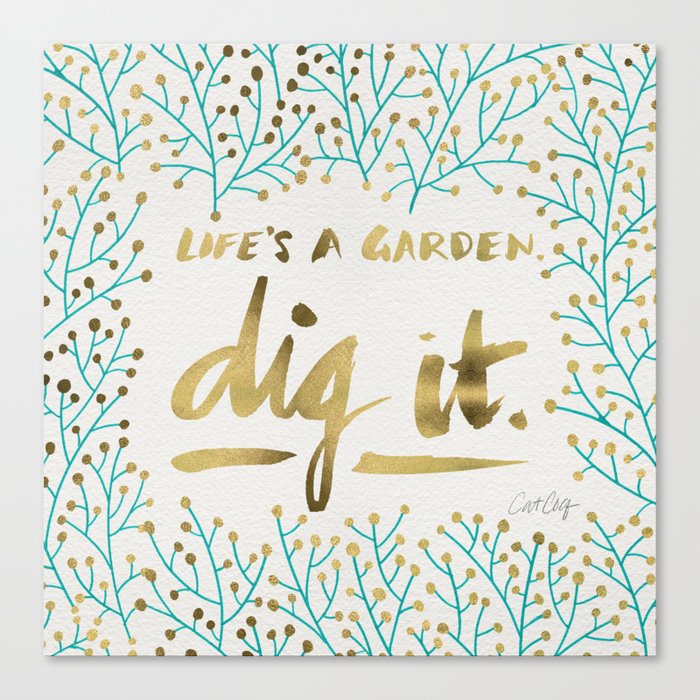 Dig It – Gold & Turquoise Canvas Print