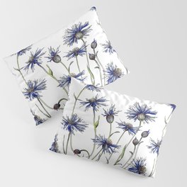 Blue Cornflowers, Illustration Pillow Sham