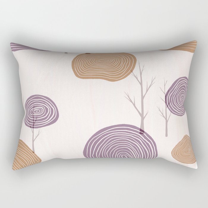 Autumn Tree Ring Pattern Rectangular Pillow