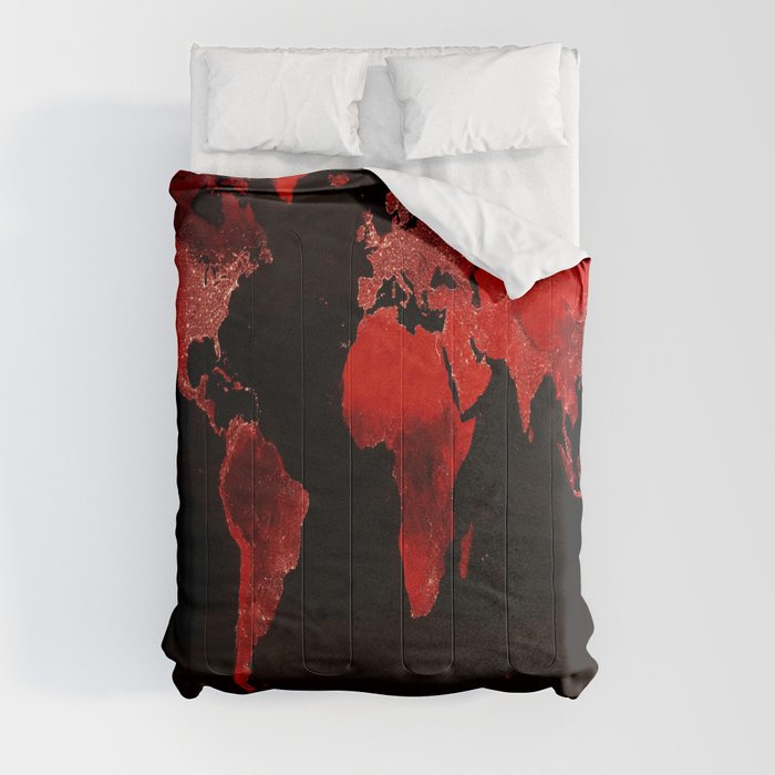WORLD map : Red Comforter