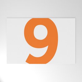 Number 9 (Orange & White) Welcome Mat