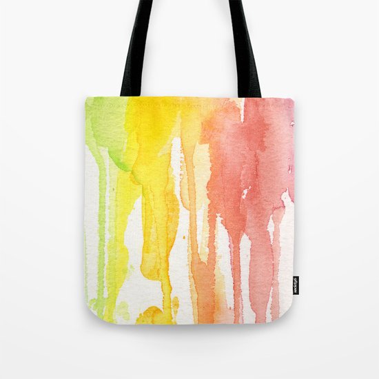 Rainbow Watercolor Texture Pattern Abstract Tote Bag