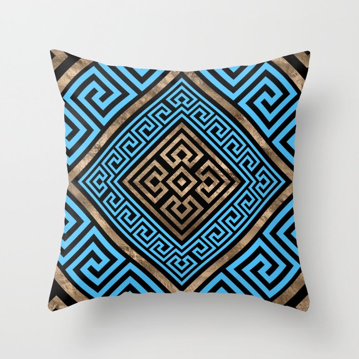 Greek Key Ornament - Greek Meander -Rhombus #2 Throw Pillow